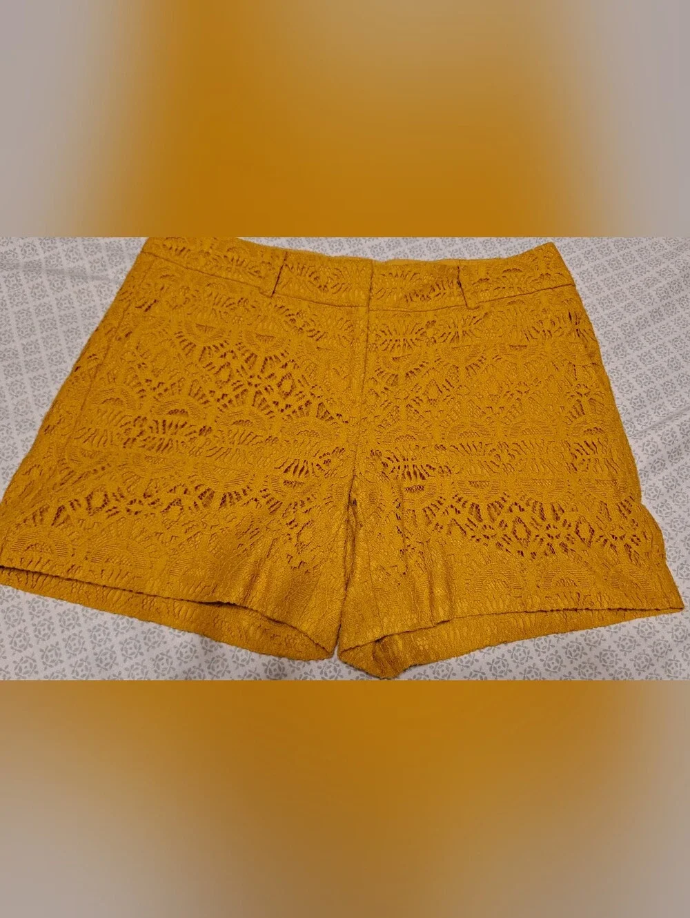 Ann Taylor Factory Women's Mustard Lace Shorts Sz 2